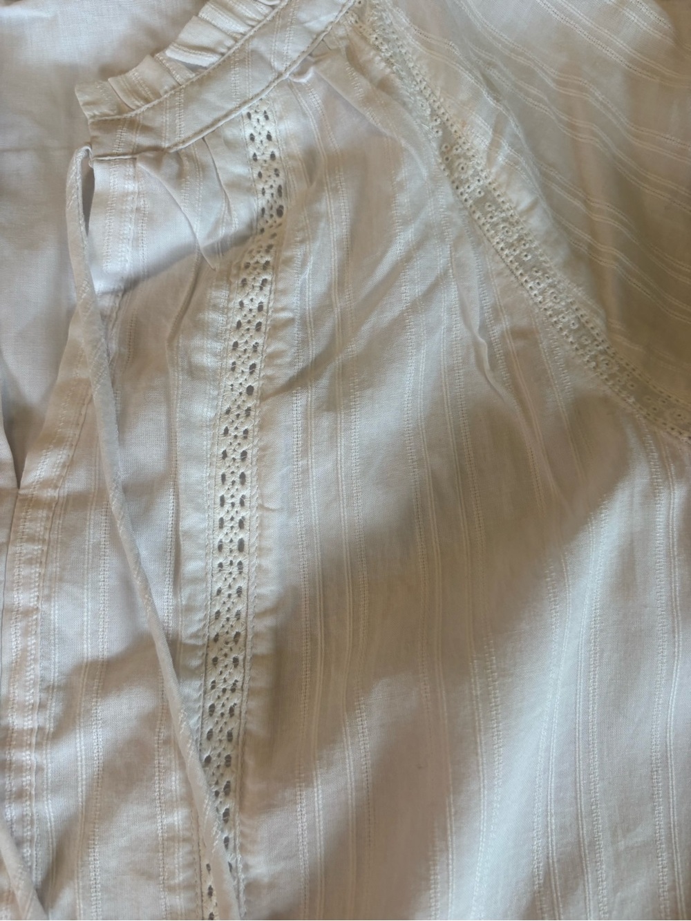 Wonderly White Ruffle-Sleeve Boho Peasant Style Tiered Ruffle Blouse Size XXL - Picture 6 of 9